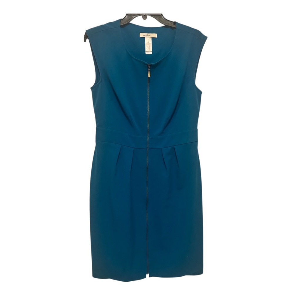 Laundry by Design Teal Zip-Front Mini Dress